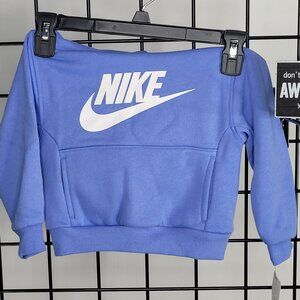 Nike Kids Blue Sweatshirt with White Logo - Cozy & Sporty Look for Active Kids